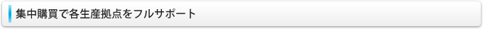 集中購買で各生産拠点をフルサポート
